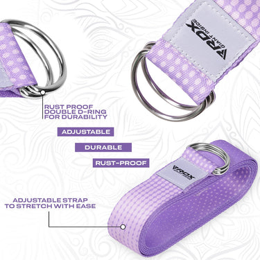 RDX F21 Sangle De Yoga Antidérapante En Coton Avec Boucle En D En Acier Inoxydable