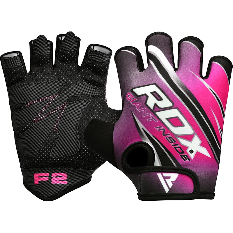 RDX F2 Medium Pink Lycra Gym Workout Gloves  
