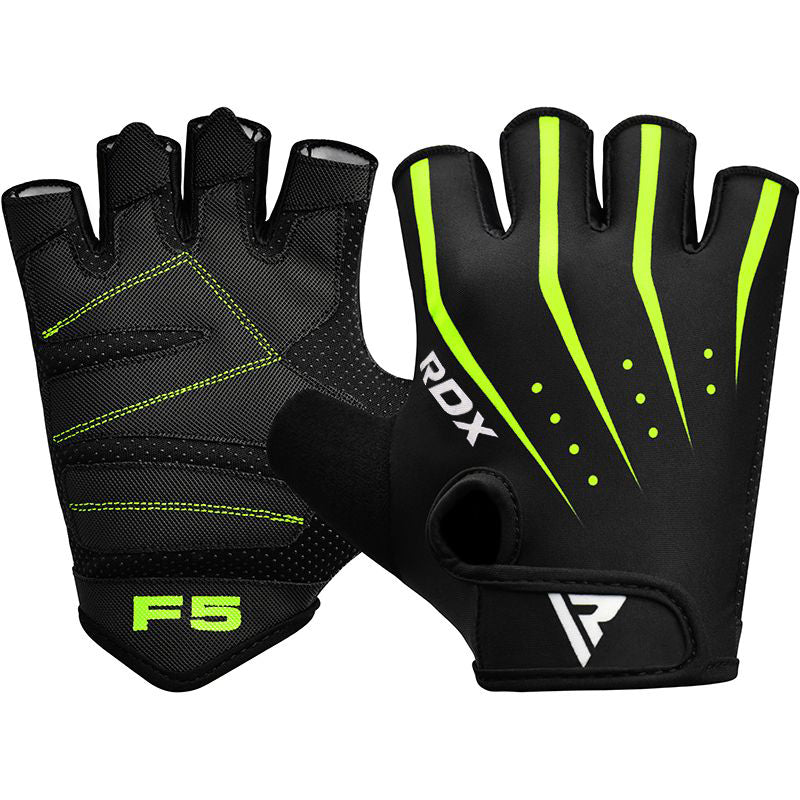 RDX F5 WeightLifting Gym Gloves#color_green