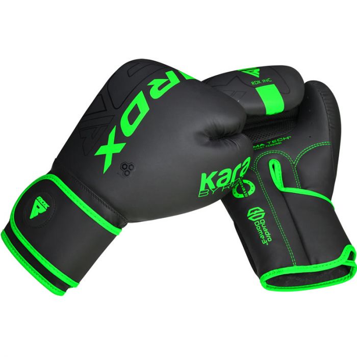 RDX F6 Kara Boxing Training Gloves Black#color_green