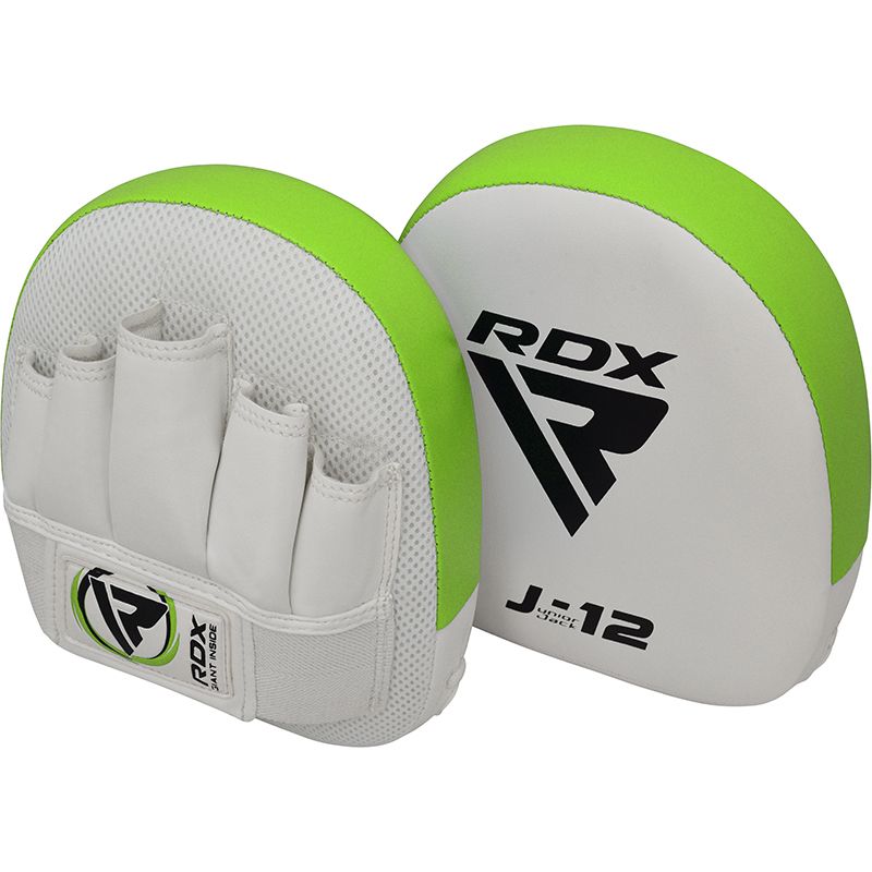 RDX J12 KIDS 6oz Boxing Gloves & Focus Pads Set#color_green
