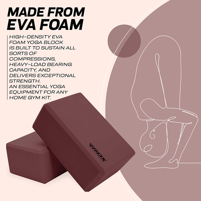 RDX YB EVA Foam Yoga Block Non-Slip Brick#color_maroon