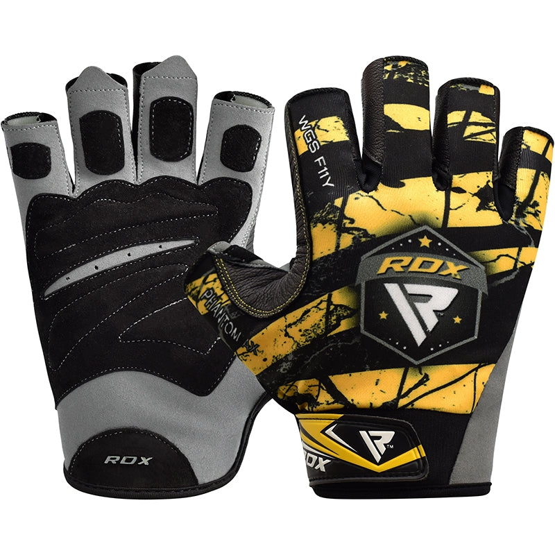 RDX F11 Camouflage Gym Workout Gloves#color_yellow