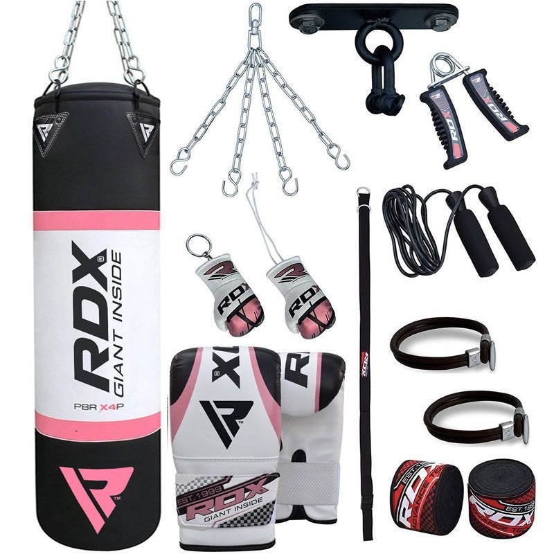 RDX X4 13pc 4ft Punch Bag Boxing Home Gym Set