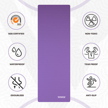RDX DC 6mm 4-in-1 TPE Yoga Mat Set
