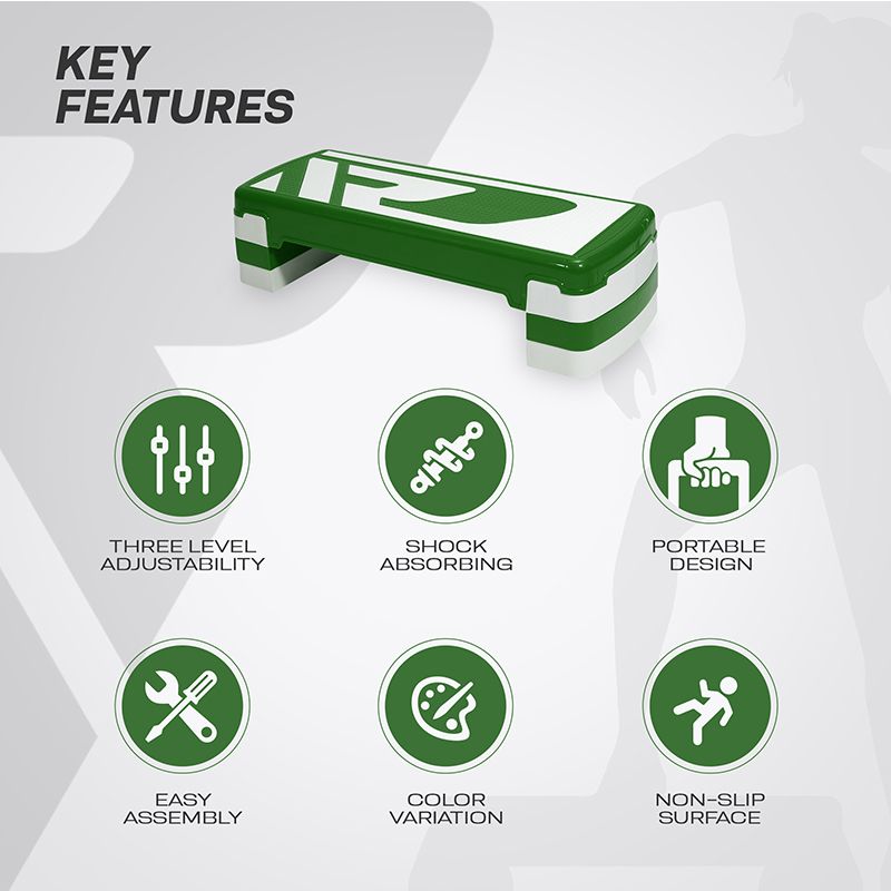 Buy Adjustable Aerobic Step Platform with Risers – RDX Sports ...