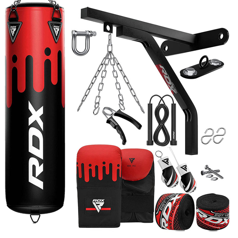RDX F9 17PC 4ft/5ft Punch Bag with Bag Mitts Home Gym Set
