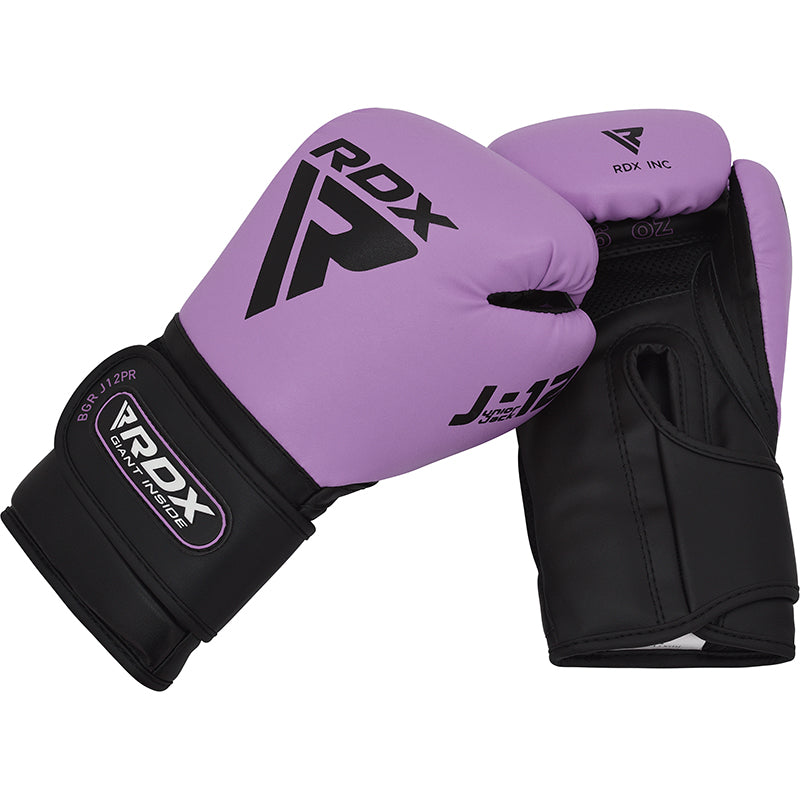 RDX J12 Kids Boxing Gloves PU Leather for Children 6oz#color_purple