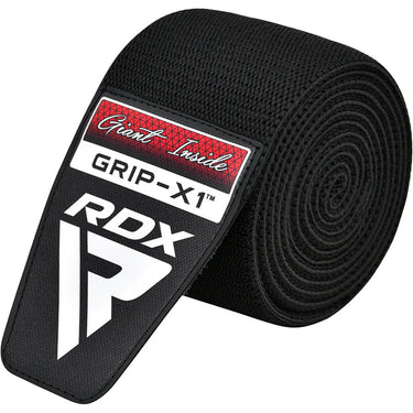 RDX K1 IPL & USPA APPROVED KNEE WRAPS FOR POWER & WEIGHT LIFTING GYM WORKOUTS#color_black