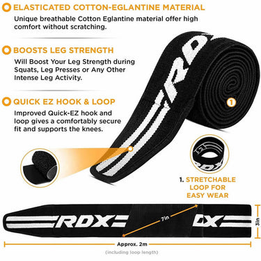 RDX K2 Compression Knee Wraps#color_black