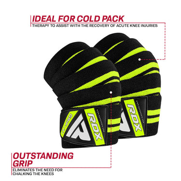 RDX K3G Elasticated Green Knee Wraps