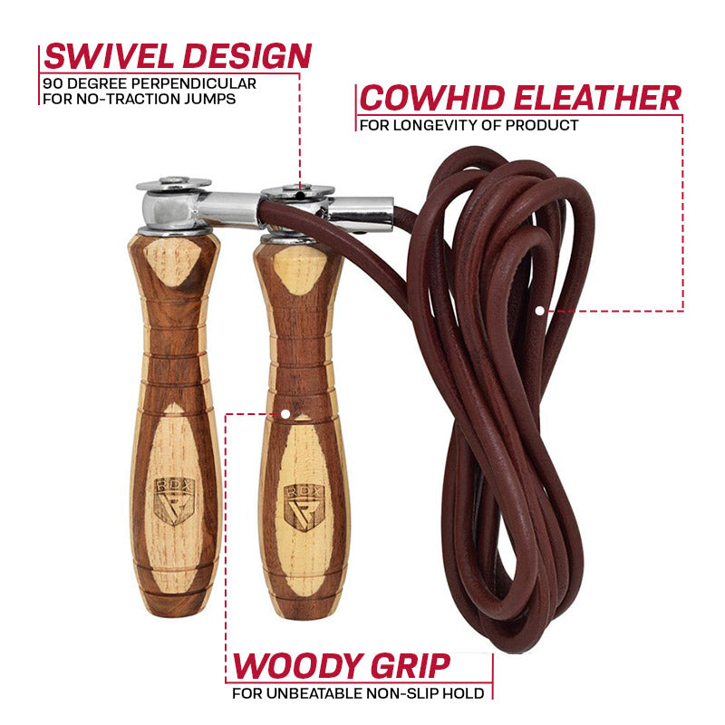 RDX L1 Wooden Handle 9ft Skipping Rope