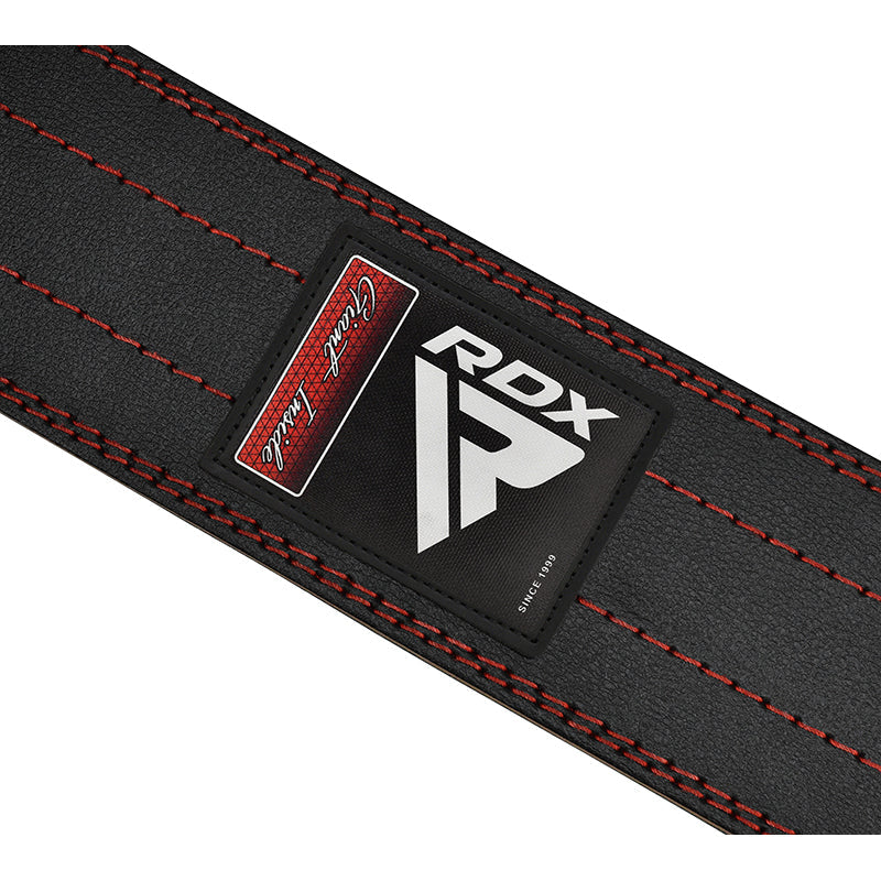 RDX RD1 4â€  Powerlifting Leather Gym Belt#color_red