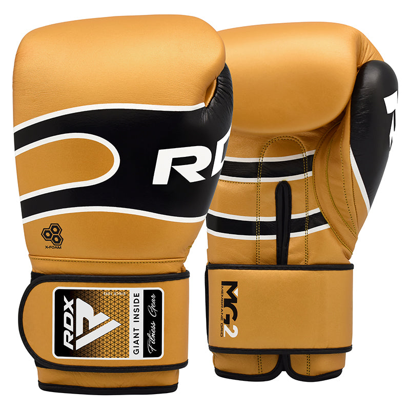RDX S7 Bazooka Leather Boxing Sparring Gloves#color_golden