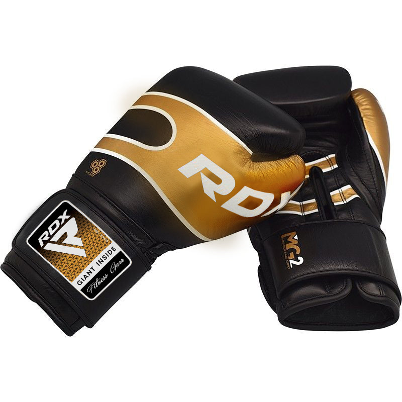 RDX S7 Bazooka Leather Boxing Sparring Gloves#color_black