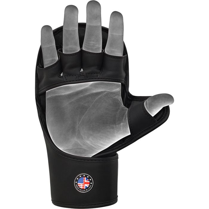 RDX T17 AURA MMA Hybrid Open Palm Grappling Gloves with Nova Tech#color_golden