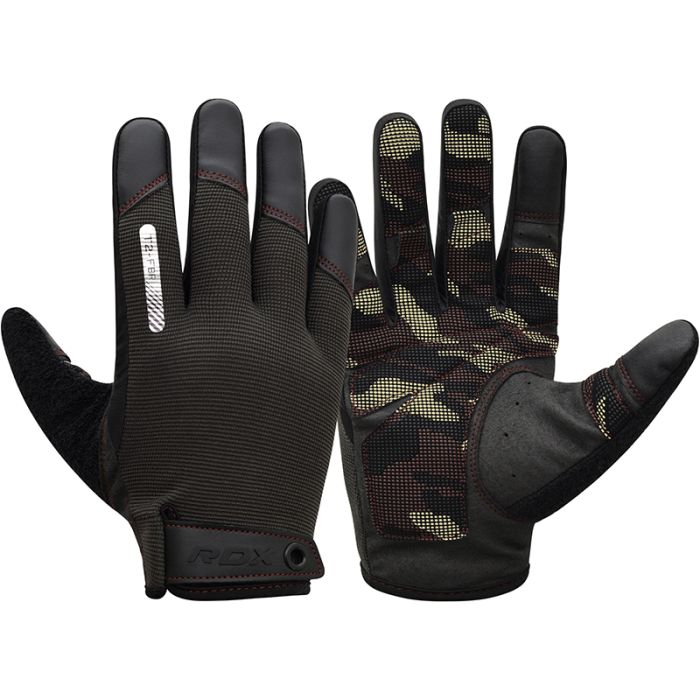 RDX T2 Touch Screen Friendly Full Finger Gym Gloves#color_brown