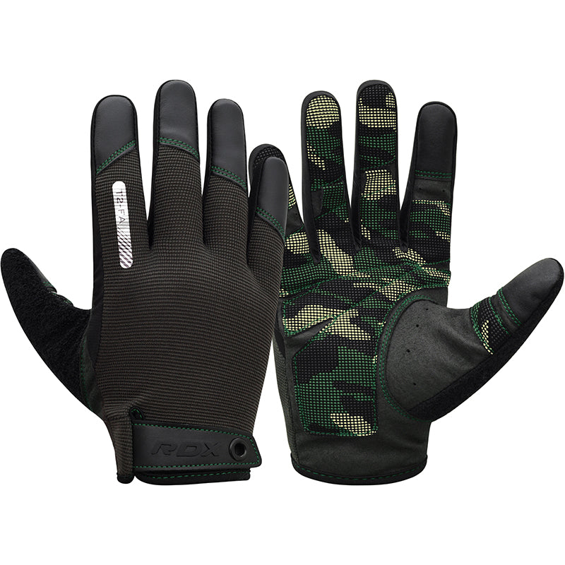 RDX T2 Touch Screen Friendly Full Finger Gym Gloves#color_army-green