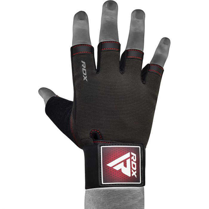 RDX T2 Weightlifting Half Finger Gym Gloves#color_red