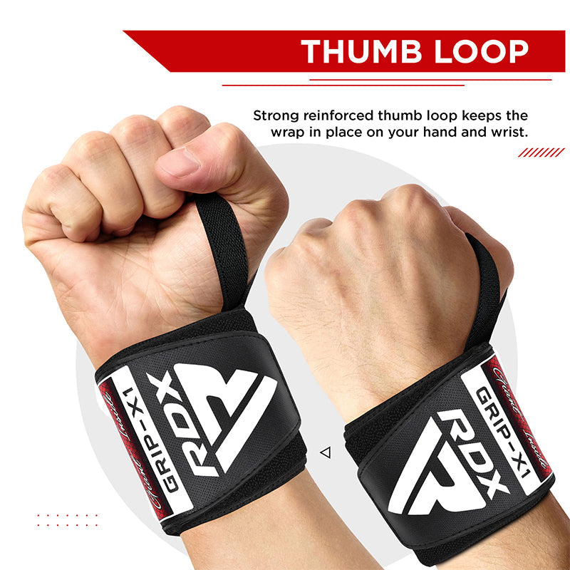 RDX W4 Wrist Support Wraps for Weight Lifting#color_red