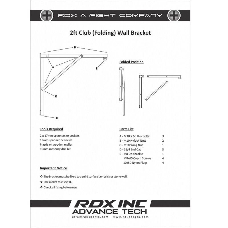 RDX X2B Folding Wall Bracket