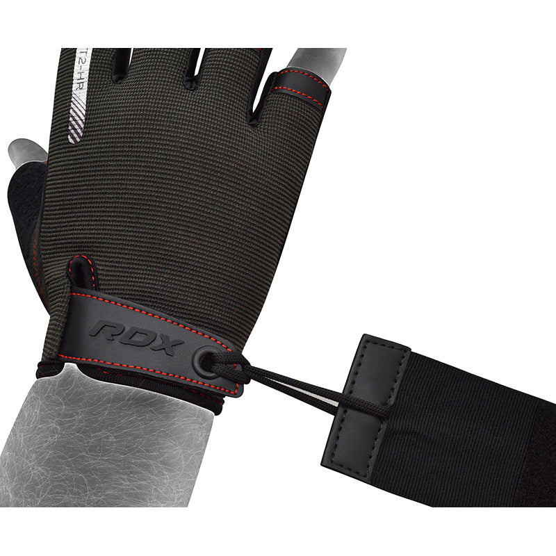 RDX T2 Weightlifting Gloves#color_red