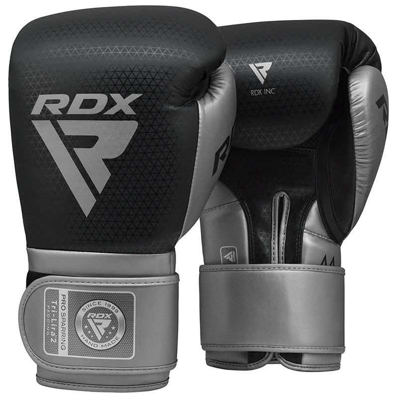 RDX L2 Mark Pro Sparring Boxing Gloves Hook and loop Black / Golden#color_silver