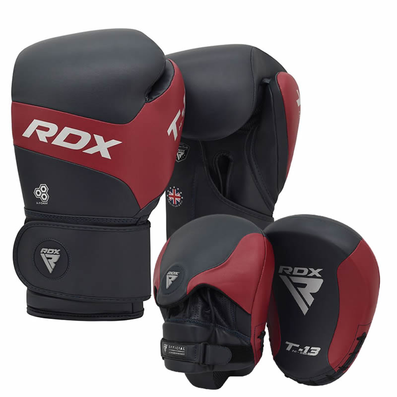 RDX T13 14oz Boxing Gloves & Focus Pads