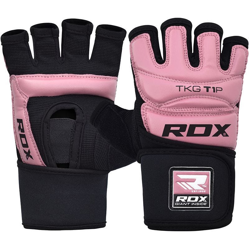 RDX T1 Medium Pink LeatherX Taekwondo Gloves 