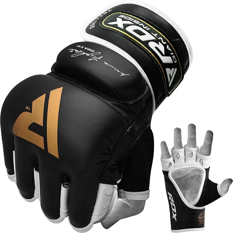 RDX T2 Quest Small Golden Leather MMA Gloves 