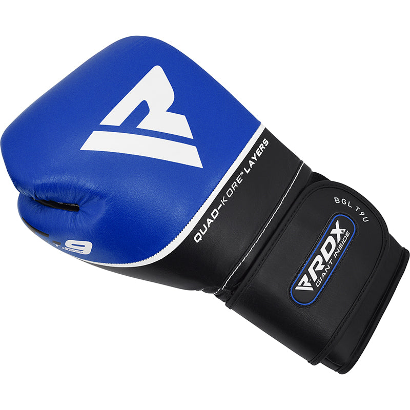 RDX T9 Ace Leather Boxing Gloves#color_blue