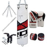 RDX F7 Ego Red 4ft Filled 8pc Punch Bag with 12oz Boxing Gloves