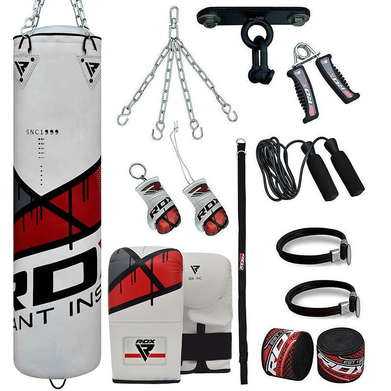 RDX F7R 13pc 4ft/5ft Punching Bag With Mitts Home Gym Set